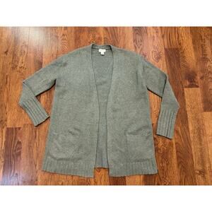 Caslon Women's Open Front Cardigan Sweater Green Size Small Preloved Cozy